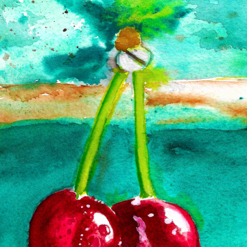 Cherries Hanging on a Nail